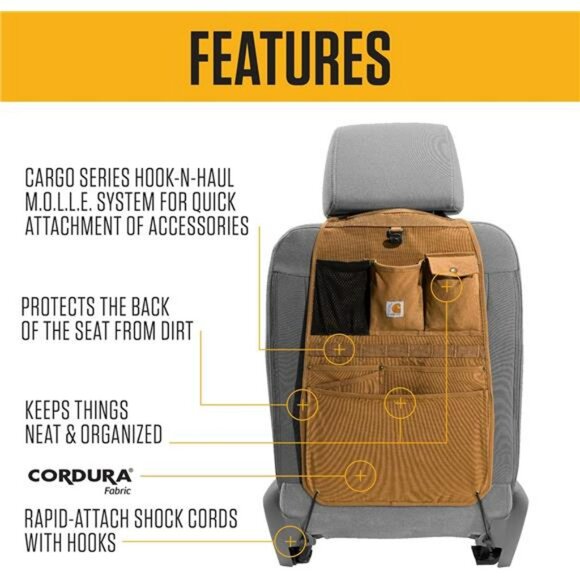 Universal Car Seat Back Organizer with Pockets MOLLE Hook Water Resistant - Picture 3 of 7